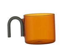NIYANGLE Amber Glass Tea Mug Heat-Resistant Colored Glass Cup for Home Office Easy-Clean Stain-Resistant Design Suitable for Coffee Juice Milk and Herbal Tea Drinking