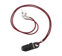 NIYANGLE Anti-Lost Hearing Aid Cord for Seniors, Silicone Protective Rings with Clip, Double Ear Behind-The-Ear Safety Lanyard Strap in Wine Red for Daily Use