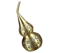 NIYANGLE Antique Brass Gourd Statue Decorative Craft Ornament for Home and Office Tabletop Creative Chinese Copper Gourd Figurine Symbolizing Luck Prosperity and Family Happiness Small