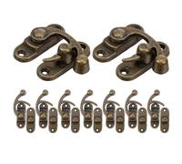NIYANGLE Antique Vintage Right Latch Hook Hasp with Swing Arm, Zinc Alloy Mini Swing Arm Clasp Latch for Tool Box and Tool Chest, Secure Locking Mechanism with 36 Mounting Screws