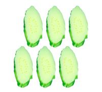NIYANGLE Artificial Lifelike Cucumber Slices Vivid Colour 6pcs Made of Sturdy Pvc High Simulation Design Not Easy to Deform Or Fade and for Display and Kitchen Party Decoration
