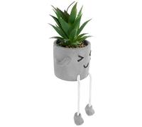 NIYANGLE Artificial Succulents Hanging Leg Potted Plant with Realistic Look and No Watering Needed, Pvc Glue and Cement Material, for Decorate Desktop and House Decor