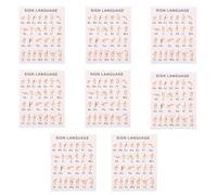 NIYANGLE Asl Sign Language Learning Poster Set 8 Sheets Alphabet and Numbers Chart for Classroom Wall Art Educational Gesture Language Charts for Home and School