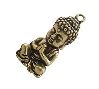 NIYANGLE Auspicious Buddha Keychain Pendant Retro Copper Keyring Charm for Home Decor Good Luck Keychain for Buddhism Enthusiasts