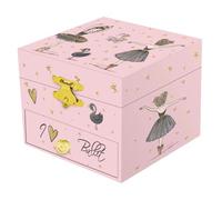 NIYANGLE Ballerina Music Jewelry Box with Mirror Black Swan Spinning Musical Organizer Double Layer Storage for Birthday gift for for for for for for