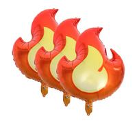NIYANGLE Balloons Flame Shaped and Good Toughness with Brilliant Colours 3pcs Fire Molding Aluminium Foil Balloons for Birthday Party Decorations and Home or Stage Decor
