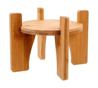 NIYANGLE Bamboo Drink Dispenser Stand Round Base 8.46X8.46X5.51In for Beverage Dispenser Vase Fish Tank Holder Indoor Display