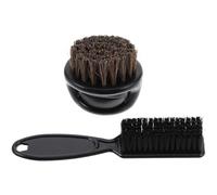 NIYANGLE Barber Brush Beard Taming Brush with Plastic Bristles Detangle Hair Suitable for Sensitive Skin Black Hair Styling Tool for Men in Barber's Toolkit