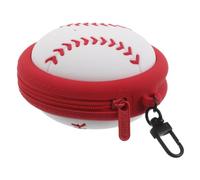NIYANGLE Baseball Shaped Mini Silicone Coin Purse with Detachable Keychain, Wear Resistant and Robust Protection, Stylish Sports Design Wallet for Athletic Occasions and Travels