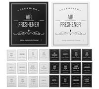 NIYANGLE Bathroom Dispenser Label Stickers Set 20 Sheets White Black 95X80Mm for Shampoo Conditioner Body Wash Bottles, Removable Self-Adhesive Bathroom Travel Accessories for Organizing