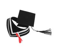 NIYANGLE Bear Doll Graduation Set with White Collar Blue Tassel Hat and Certificate Delicate Replacement Bear Hat for Bachelor Master Doctoral Gown Accessories Creative Dress-up for