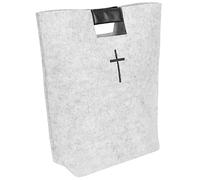 NIYANGLE Bible Felt Tote Bag with Hollow Cross Design Durable Handbag for Shopping Church School and Travel Religious Christians Lightweight White Grocery Pouch for Men and Women