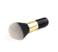 NIYANGLE Black Nylon Wool Rounded Makeup Brush for Foundation and Blush Application, Compatible with Creams, for Face Makeup Blending and Smooth Cosmetics Finish