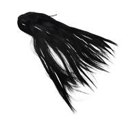 NIYANGLE Black Synthetic Long Straight Ponytail Extension with Claw Clip Soft Manageable Fibers Double Pigtail Style for Women Natural Shine Hairpiece for Parties and Daily Wear