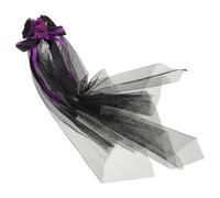 NIYANGLE Black Veil Headband Halloween Veil Headband With Bow Mexican Flower Hair Accessories for Witch Costume Day Of The Supplies