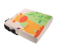 NIYANGLE Booster Cushion for Dining Chairs Breathable Printed Linen Fabric with Non-Slip Straps Portable High Chair Pad for Eating and Learning Easy-Clean Giraffe Design Seat Mat