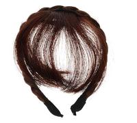 NIYANGLE Braided Headband Front Hair Bangs Wigs Synthetic Fringe Hair Extensions for Women Girls Headpieces Decoration - Light Brown