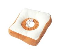 NIYANGLE Bread Shape Cat Collar for Pet, Comfortable Cotton Material with Free Movement, Soft Yellow Toast Design Protective Neck Cone for Cats