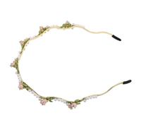 NIYANGLE Bridal Flower Headband Pearl Hair Band Handmade Wedding Hair Vine Stylish Headpiece