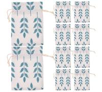NIYANGLE Burlap Drawstring Bags Easy to Take and Store 10pcs with Leaf Pattern for Jewelry and Small Items for Weddings and Birthdays Gift Packaging