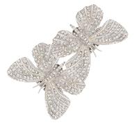 NIYANGLE Butterfly Shoe Clips for Wedding 1 Pair Rhinestone Shoe Charms White for High Heels