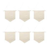NIYANGLE Canvas Wall Hanging Banner Beige Canvas Badge Display with Wooden Dowel 6pcs Enamel Pin Display Organizer and Necklaces for Brooches, Necklaces and Earrings for Room Decor and