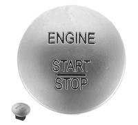 NIYANGLE Car Engine Start Stop Button Cover Replacement Push Button Switch Keyless Ignition Compatible with Luxury German Full Series Silver Emergency Auto Safety