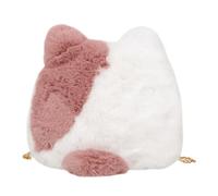 NIYANGLE Cat Shape Plush Crossbody Bag for Women with Metal Chain Strap, Convenient to Carry Shoulder Pouch in Pink, for Shopping and Daily Use