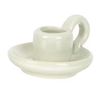 NIYANGLE Ceramic Mug Shaped Candle Holder Pillar Candlestick with Wide Base Stable Desk Candle Decor for Home Restaurant Wedding Christmas Living Atmosphere
