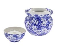 NIYANGLE Ceramic Pickles Jar with Double Lid 2.5kg Sealed Fermentation Crock Porcelain Food Storage Container for Kitchen Household Use