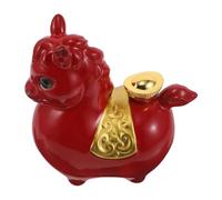 NIYANGLE Ceramic Red Zodiac Horse Figurine with Handpainted Details, Versatile Decor Appeal for Chinese New Year and Shelves, Artistic Prosperity Luck Statue for Year the Horse 2026