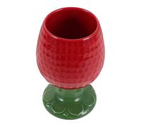 NIYANGLE Ceramic Wine Glasses 300ml 10 Ounce Dishwasher Safe Goblets with Strawberry Pattern High Footed Structure for Party and Casual Bar Use