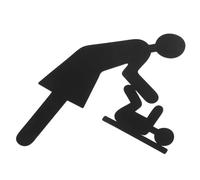 NIYANGLE Changing Station Sign for Restroom, Black Stainless Steel Diaper Changing Area Indicator, Washroom Door Sign for Care Facilities and Public Bathrooms