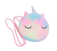 NIYANGLE Chic Unicorn Shape Crossbody Bag Plush Material Stylish Storage Pouch Convenient to Carry Compact Design for Shopping or Date