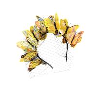 NIYANGLE Chic Wedding Hair Band for Women Three-dimensional Butterfly Veil, Plastic Material, Non-fading and Easy to Carry, for Weddings and Party Accessories