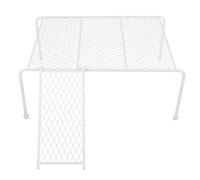 NIYANGLE Chicken Coop Platform Shelf with Ladder, Large White Iron Rutin Chicken Cage Table for Feeding and Watering, Poultry Habitat Supplies for Farm and Ranch Use