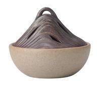 NIYANGLE Chinese Traditional Mountain Shaped Ceramic Incense Burner for Home Decor Smooth Handmade Censer with Fine Craftsmanship Practical Zen Ornament for Indoor Aromatherapy and