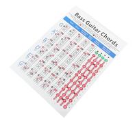 NIYANGLE Chord Chart Guitar Training Guide Electric Bass Practice Tool for Beginners on Coated Paper Learning Aid with Diagram for Electric Bass Chord Basics and Finger Practice