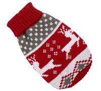 NIYANGLE Christmas Dog Sweater with Reindeer Pattern, Thick and Warm Woolen Yarn Acrylic Pet Puppy Vest for Cold Weather, Soft and Comfortable Knitted Xmas Costume for Dogs and Cats