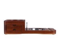 NIYANGLE Cigar Ashtray: Wooden Ashtray Whiskey Glass Tray - Carved Cigar Holder Box with Drawer - Portable Cigarette Accessories for Gatherings Holiday