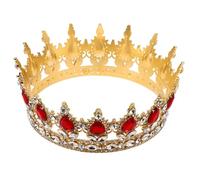 NIYANGLE Classic Wedding Crown for Bride with Red Rhinestones and Zinc Alloy Material, Chic Headpiece Hair Accessory for Wedding Or Occasion