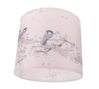 NIYANGLE Cloth Lamp Shade Cylinder Shape E27 Vintage with Handpainted Bird and Flower Patterns Diffuses Light Softly, Easy Bulb Replacement, Suitable for Restaurant Tables and Kitchen