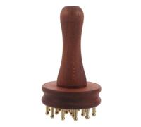 NIYANGLE Copper Meridian Massage Comb for Hands and Scalp, Lightweight Brass and Wood Body Massage Brush, Traditional Chinese Gua Sha Tool for Office and Travel Use
