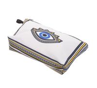 NIYANGLE Cosmetic Bag Makeup Pouch Vanity Bag Small Zipper Pouches for Women Evil Eye Pattern Travel Toiletry Jewellery Storage Coin Purse Portable Sponge Lining