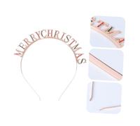 NIYANGLE Creative Headdress for Christmas Alloy Material Letters Headband Crown Hair Clasp for Girl Hair for Xmas Headbands and Festive Occasions