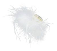 NIYANGLE Creative Layered Claw Clip Featuring White Ostrich Plumes, Lightweight Wood and Cloth Materials, Hair Accessories for Women to Decorate Hairstyle in Daily Life or Birthday Parties