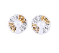 NIYANGLE Creative Nail Rivet Decorations Geometric Shape Nail Rhinestones for Art