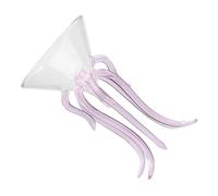 NIYANGLE Creative Octopus Design High Borosilicate Glass Cocktail Glasses for Parties and Weddings Unique Pink Jellyfish Wine Goblet Suitable for Cocktails Wine and Cold Drinks in Elegant