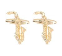NIYANGLE Creative Saxophone Shape Cufflinks 1 Pair Men’s Shirt Sleeve Buckle Buttons Gold Musician Jazz Accessories for Wedding and Business