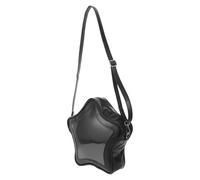 NIYANGLE Crossbody Bag in Black Pu and Polyester Star Shaped for Women with Large Capacity Storage, Window Display, and Smart Organisation for Long Rides and Travels